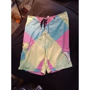 Hurley Board Shorts Beach Swim Men's 30" Waist Yellow Green